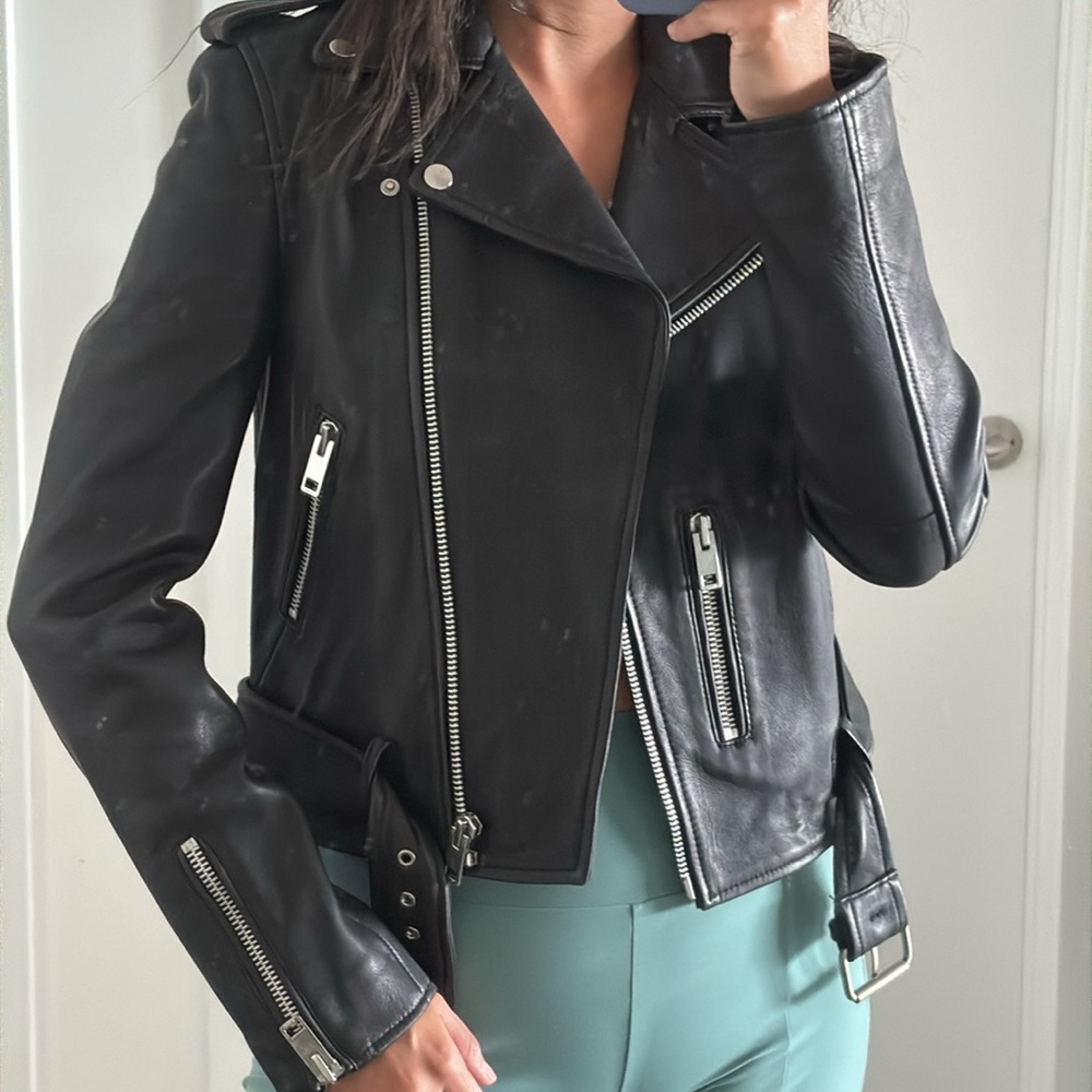 Walter baker genuine cropped biker jacket